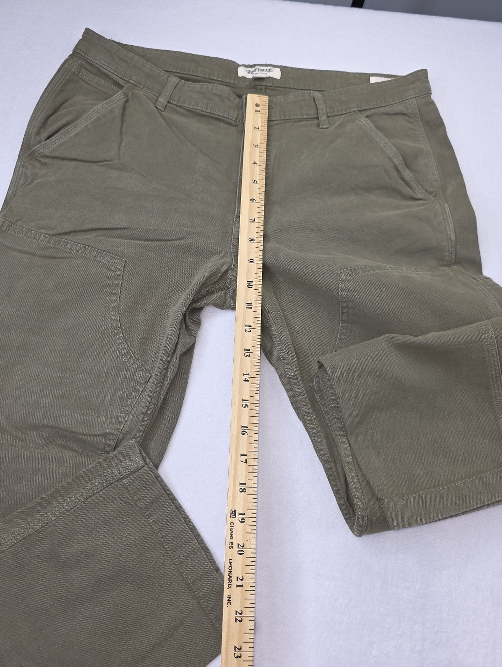 Goodthreads Men's Olive Green Utility Pants Size 36x28 Slim Stretch CS-3672 - Picture 3 of 12